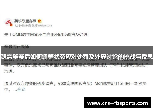 魏震禁赛后如何调整状态应对处罚及外界讨论的挑战与反思